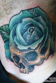 a neck colored rose tattoo pattern