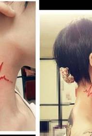 bad bad girl neck fashion beautiful ECG tattoo picture