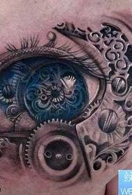 Chest beautiful mechanical eye tattoo pattern