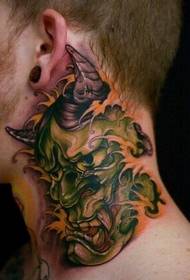 foreign boy neck fierce prajna tattoo picture