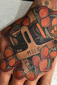patrón de tatuaje de máquina de tatuaje de mano 91565 - Patrón de tatuaje de monstruo de espalda