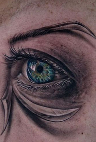 3d realistic and beautiful eye tattoo pattern