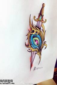 color dagger eye tattoo pattern