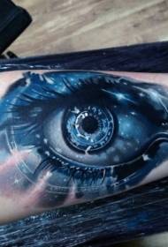 Small arm color starry mysterious eye tattoo pattern