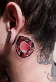 ear tattoo around the ear Personality Tattoo