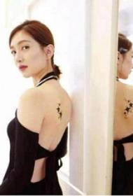 Jiang Shuying tattoo figure star on the back of the black star tattoo picture