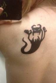 Fata simplă Devil Tattoo pe spatele imaginii de tatuaj demon negru