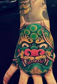 very evil hand back color totem tattoo