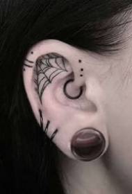 ear tattoo - 9 small ears around the ear can be tattooed 91232 - girls behind the small fresh chrysanthemum tattoo pattern