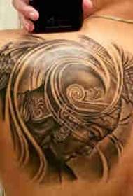 Szamuráj tetoválás fiúk a fekete harcos tetoválás képek hátulján