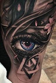 Big very realistic 3d eye tattoo picture