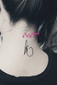 small fresh English letter neck tattoo picture