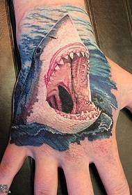 hand back shark tattoo pattern