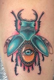 gréng Käfer an Aen Tattoo Muster