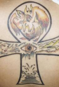 Transformado Cruz phoenix olho olho tatuagem padrão