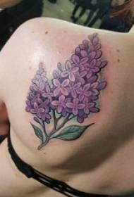 kasvien tatuointi tyttö takaisin värillinen kasvien tatuointi kuva