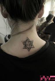 Hexagonal Star Back Tattoo Picture