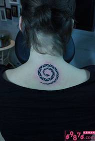Creative Snake Totem Back Neck Tattoo Picture