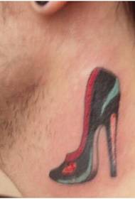 Man neck sexy personality good-looking high heels tattoo picture