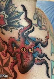 Neck Squid Tattoo Pattern