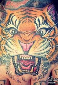 patró de tatuatge de cap de tigre enrere fresc 91847 - Tatuatge de 小 清新 手背 蝴蝶