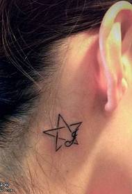 маленькая свежая пяціканцовая зорка татуіроўкі 91286 - вуха маленькая свежая татуіроўка