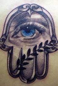 Fatima's hand eye plant tattoo pattern