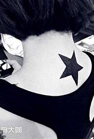 neck five-star tattoo pattern