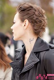beauty neck text tattoo picture