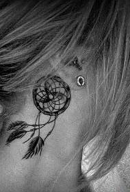 a female neck dream catcher tattoo picture