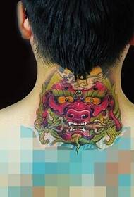 homem costas pescoço cor Tangshi tatuagem imagem