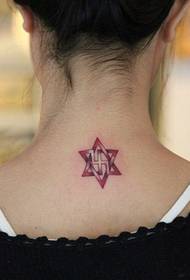 hexagonal star back neck fresh tattoo pattern picture picture