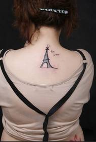 beauty neck Eiffel Tower tattoo picture