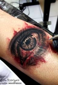 Very delicate realistic bloody eye tattoo pattern