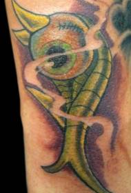 eyeball grows green body tattoo pattern