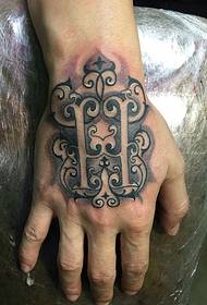 handsome totem tattoo of the classic back of the hand