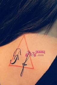 Creative neck triangle letter tattoo picture