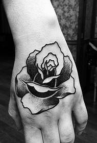 hand terug rose tattoo patroon