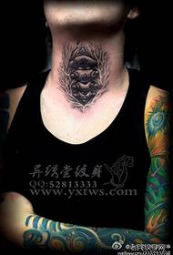 men's neck cool bone tattoo pattern