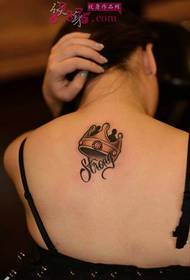 beauty neck small fresh crown tattoo picture