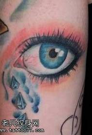 color realistic 3d big eye tattoo pattern