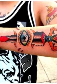 Daga da cor dos ollos do brazo Patrón de tatuaxe