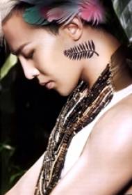 Quan Zhilong's tattoo Quan Zhilong leaf tattoo picture