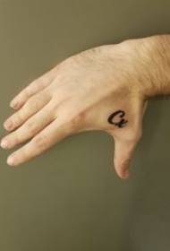 good-looking English alphabet tattooed male hand on the back of the black English letter tattoo picture