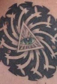 geometric eye weird totem tattoo pattern
