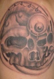 Monster skull and eyeball Scary tattoo pattern