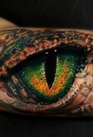 big arm inside realistic color crocodile eye tattoo pattern