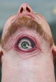 men's neck scary eye tattoo pattern