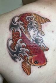 Tattoo Red Herring Boys on Back Colours Squid tatoveringsbilde