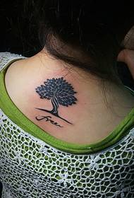 тильна частина шиї Ніжний візерунок татуювання на дереві